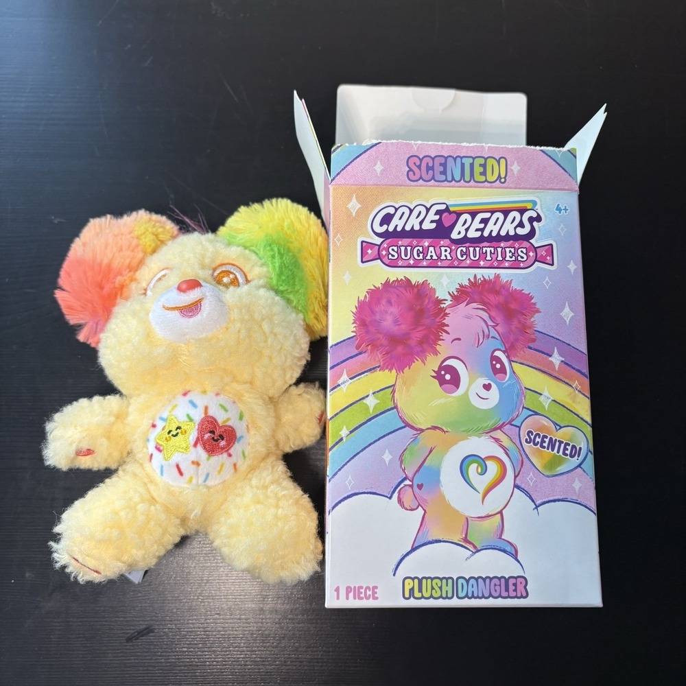 CARE BEARS SUGAR CUTIES 6" Sweet Celebrations Bear Scented Plush Dangler *READ*